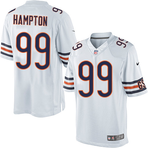 Men's Limited Dan Hampton Nike Jersey White Road - #99 NFL Chicago Bears
